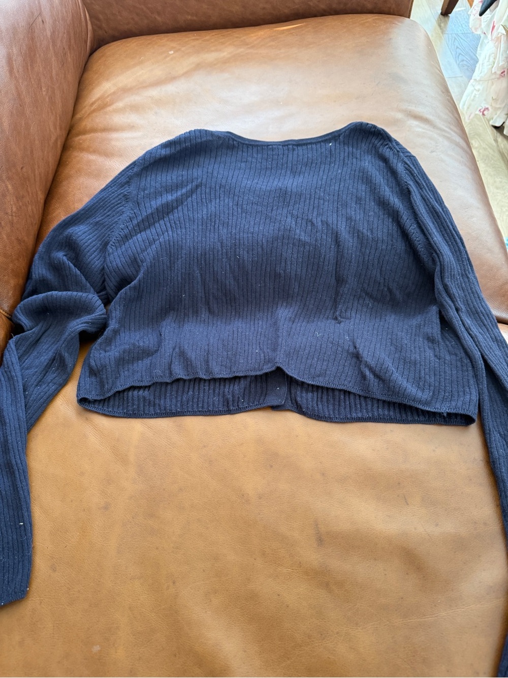 Uniqlo Navy Ribbed Button-Front Cardigan - Picture 2 of 2